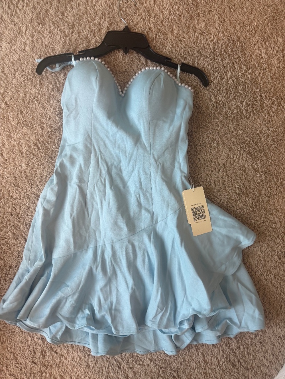 NWT sky blue strapless dress